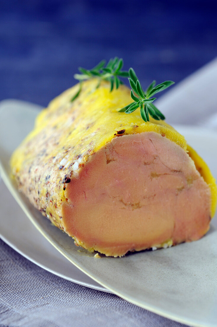 Foie gras cooked in a cloth