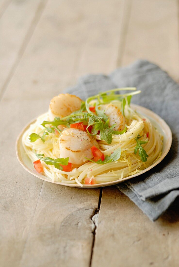 Capellini mit Jakobsmuscheln