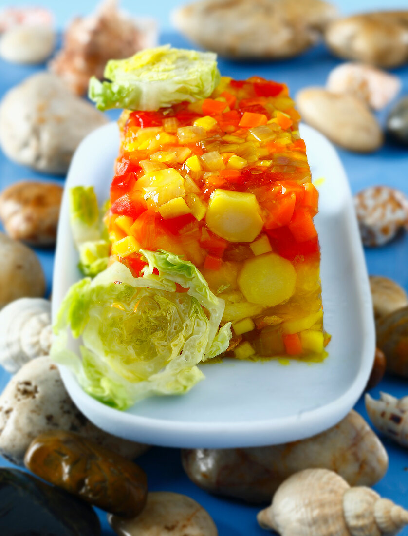 Ratatouille aspic terrine