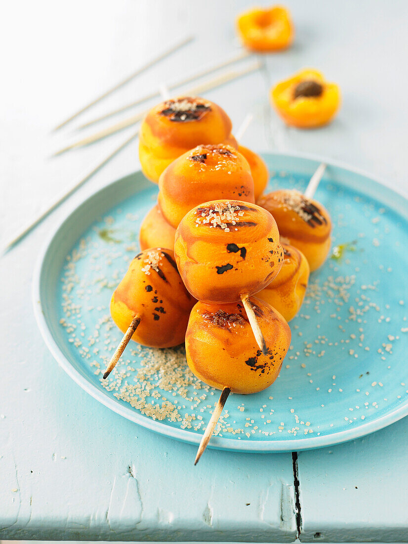 Grilled apricot brochettes