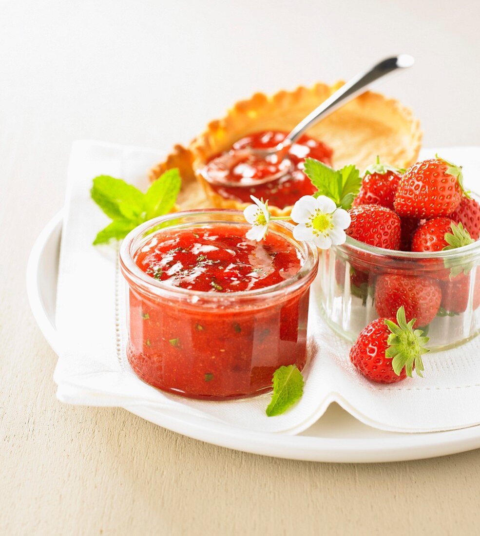 Strawberry and mint jam