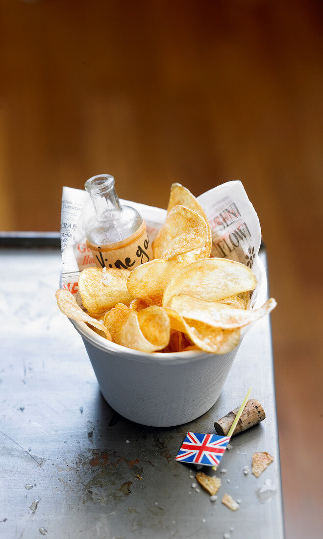 Kartoffelchips mit Salt und Vinegar Geschmack