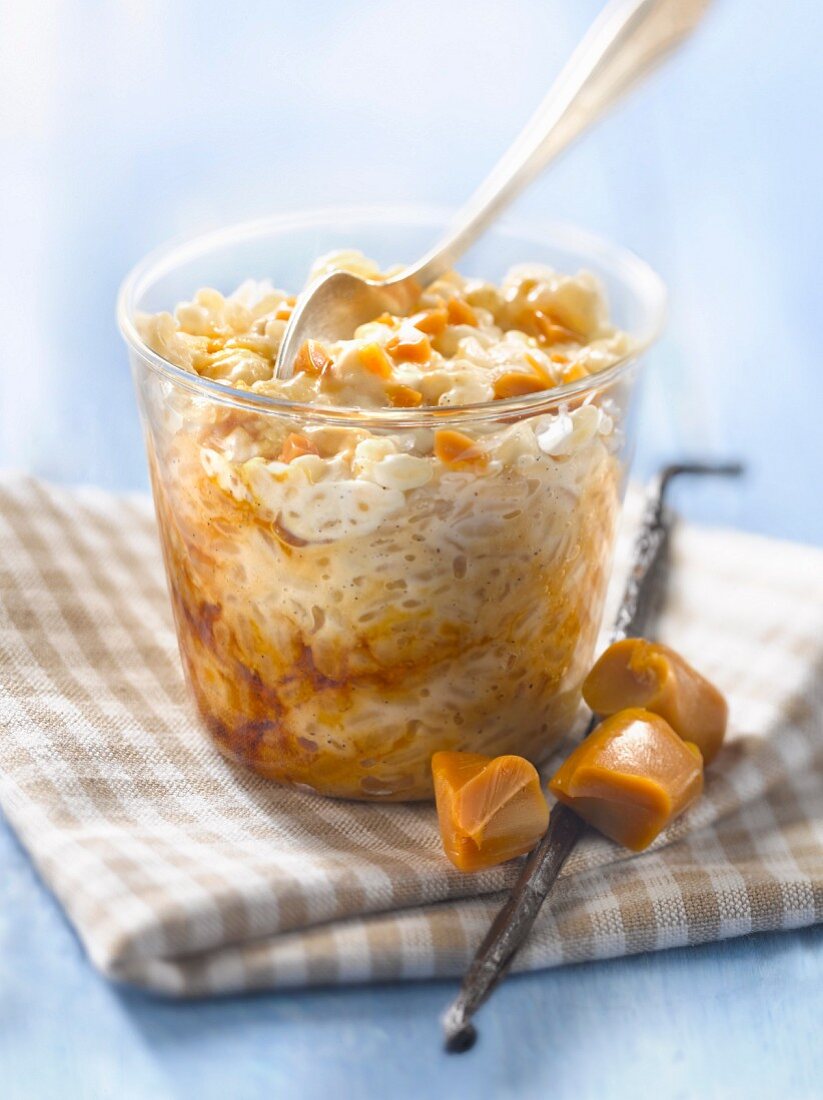 Salted-butter toffee flavored rice pudding