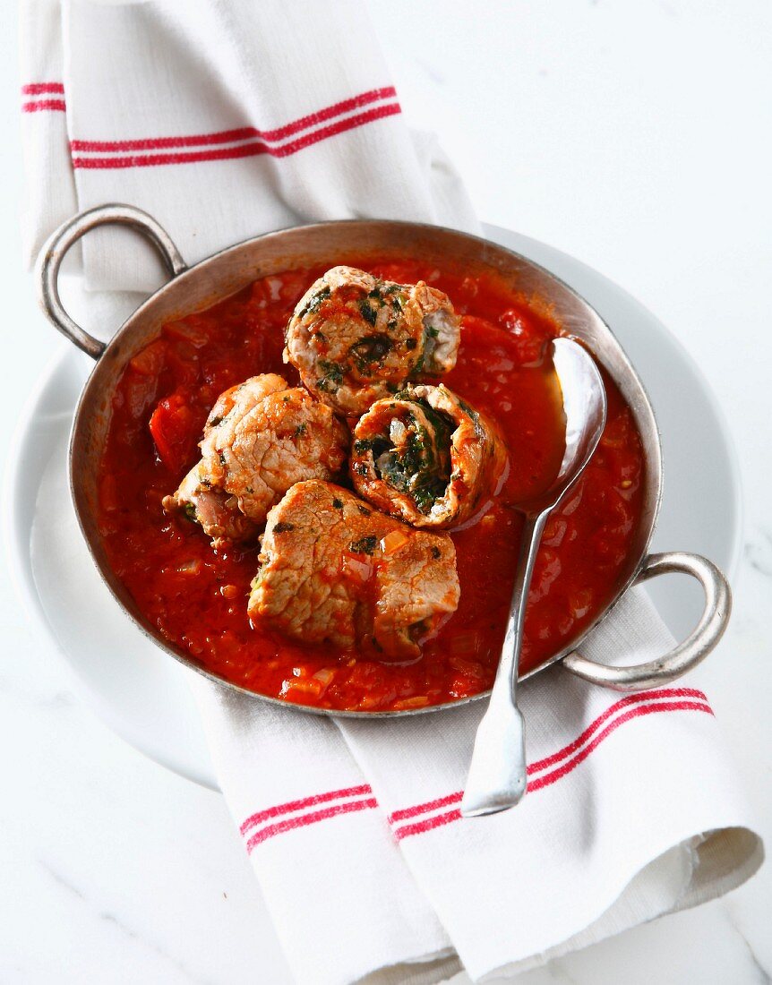 Veal Paupiettes in tomato sauce