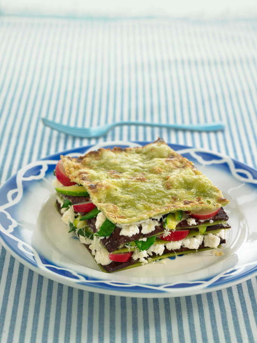 Green pasta vegetable lasagnes