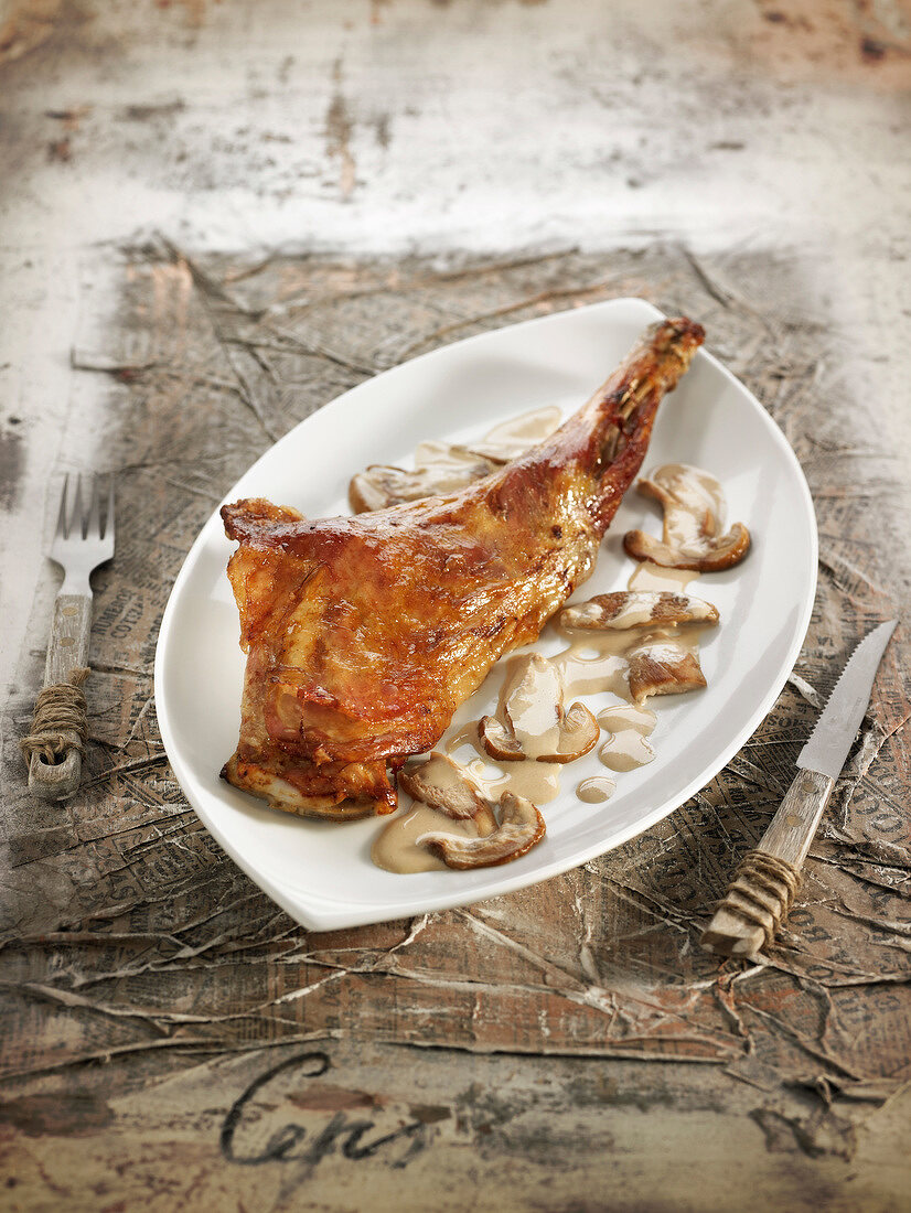 Lamb chop with ceps