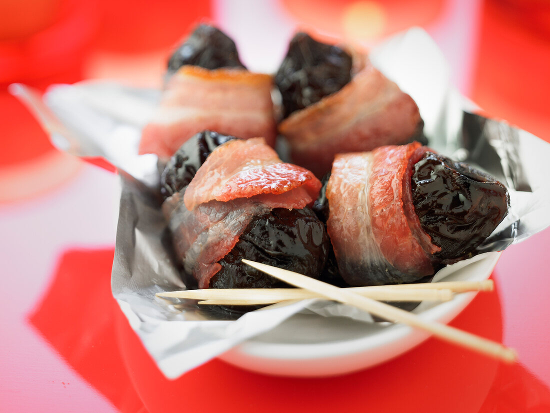 Prune and bacon appetizers
