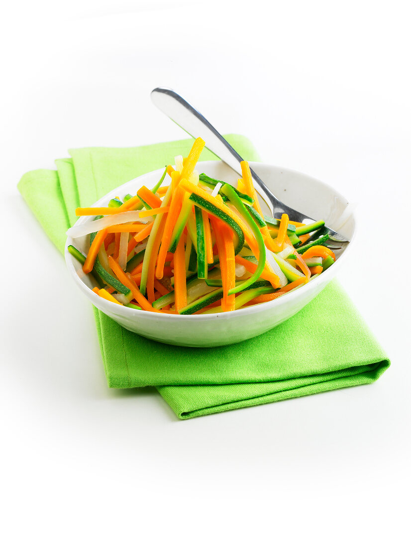 Thin strips of vegetables