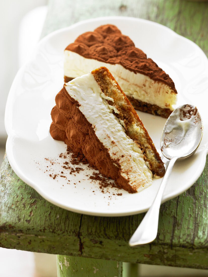 Two portions of tiramisu