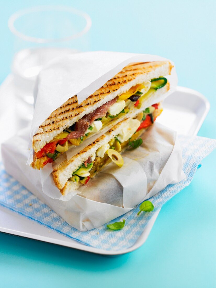 Mediterranean toasted sandwich
