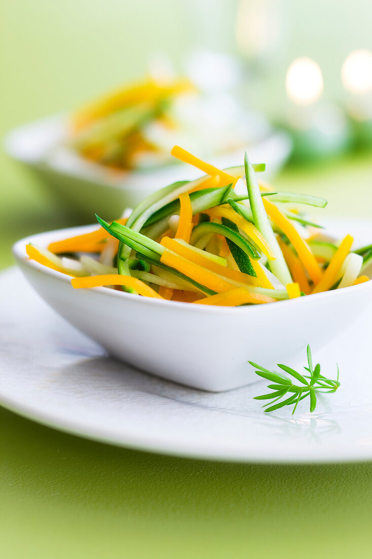 Thinly sliced vegetables