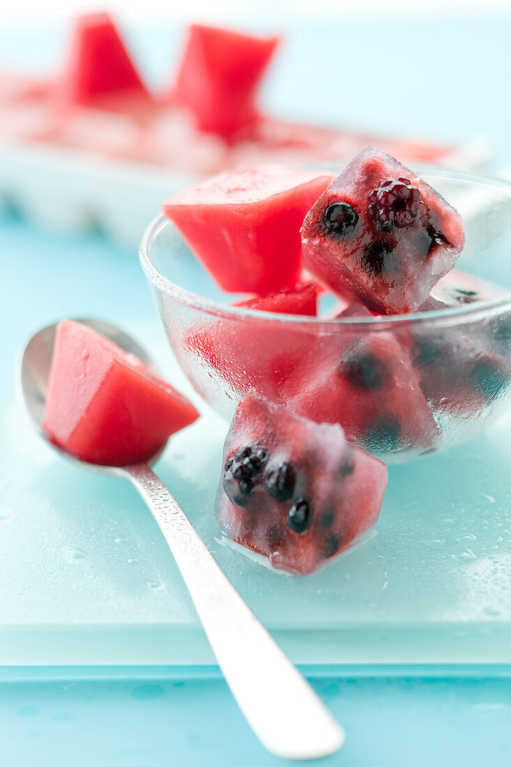 Summer fruit ice cubes