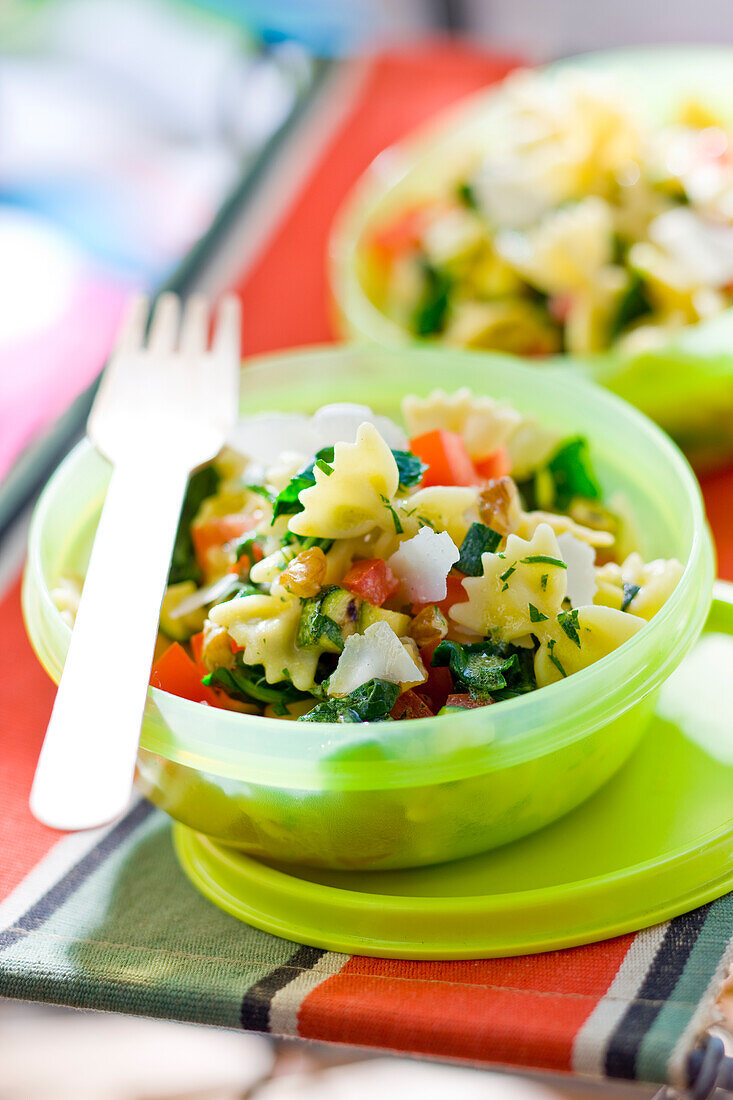 Farfalle and vegetable salad