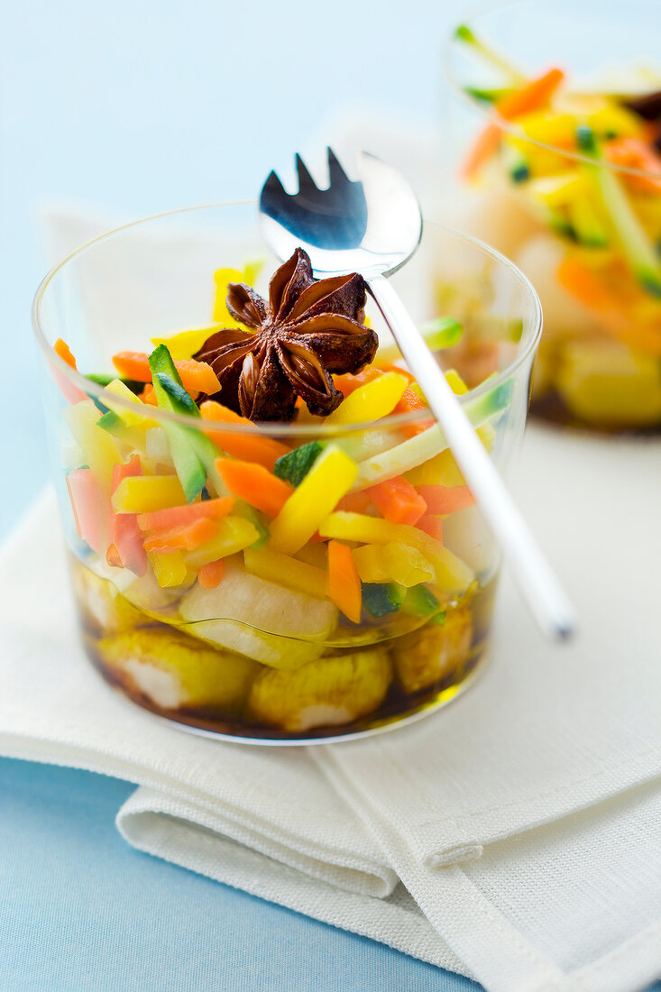 Scallop and vegetable Verrine