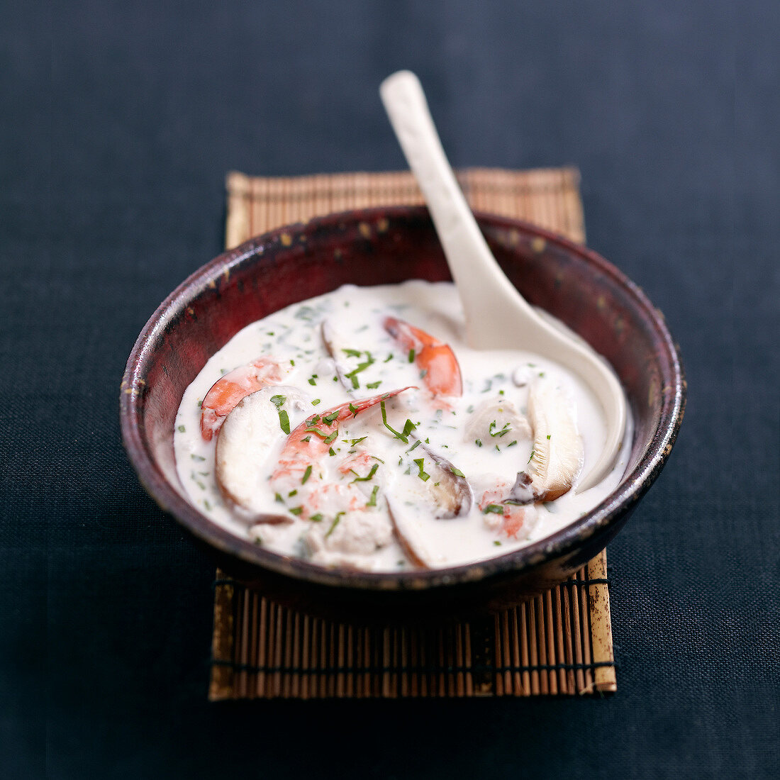 Thai shrimp and mushroom soup