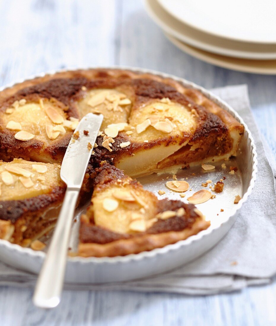 Pear and ginger cream tart