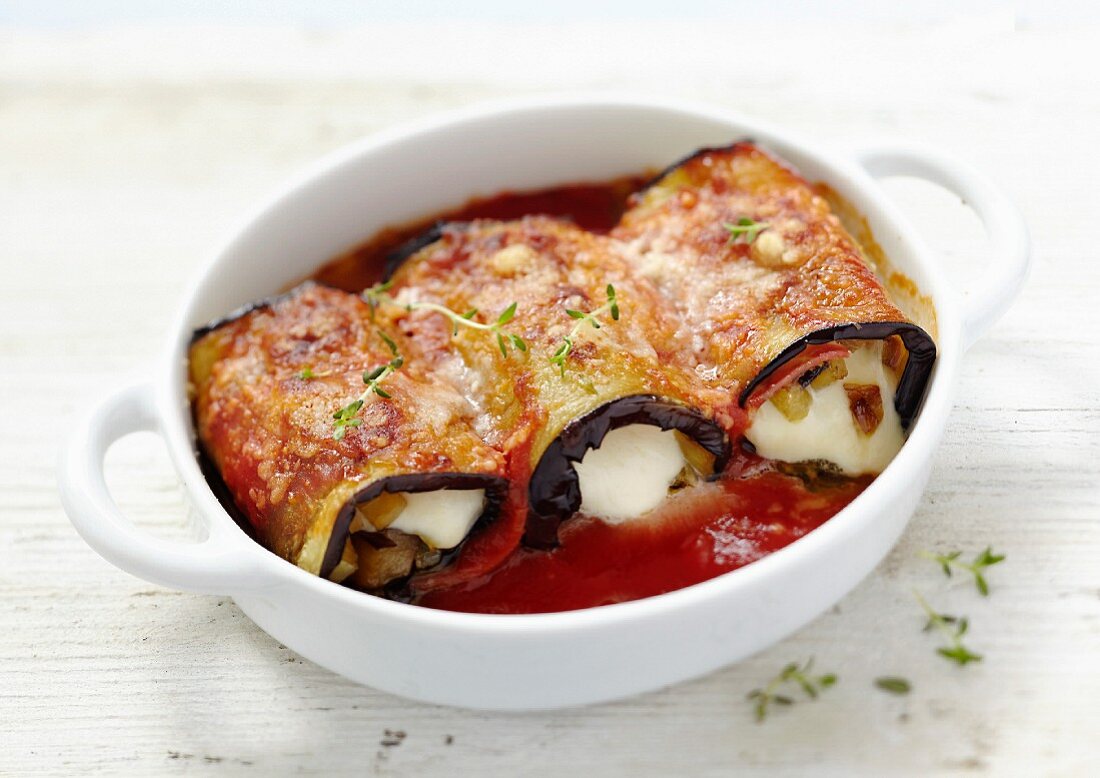 Eggplant and mozzarella cannelloni
