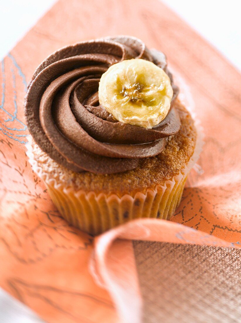 Bananen-Cupcake mit Schokocreme