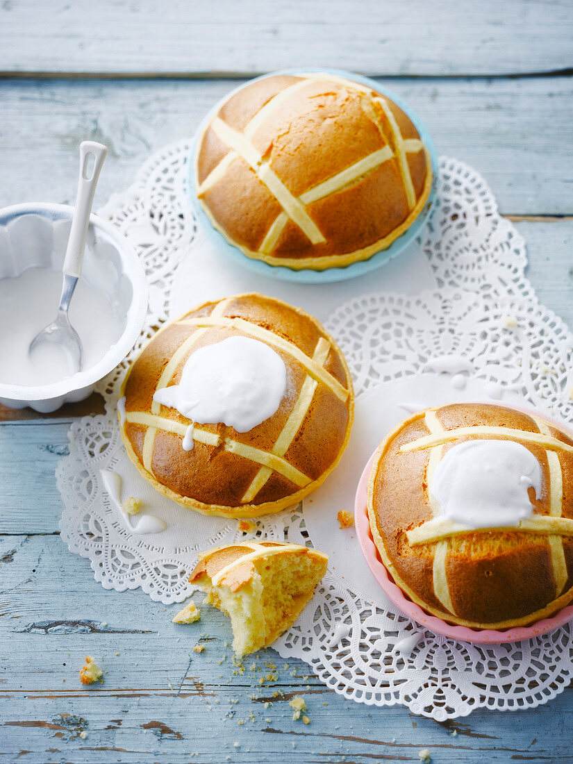 Almond hot cross buns