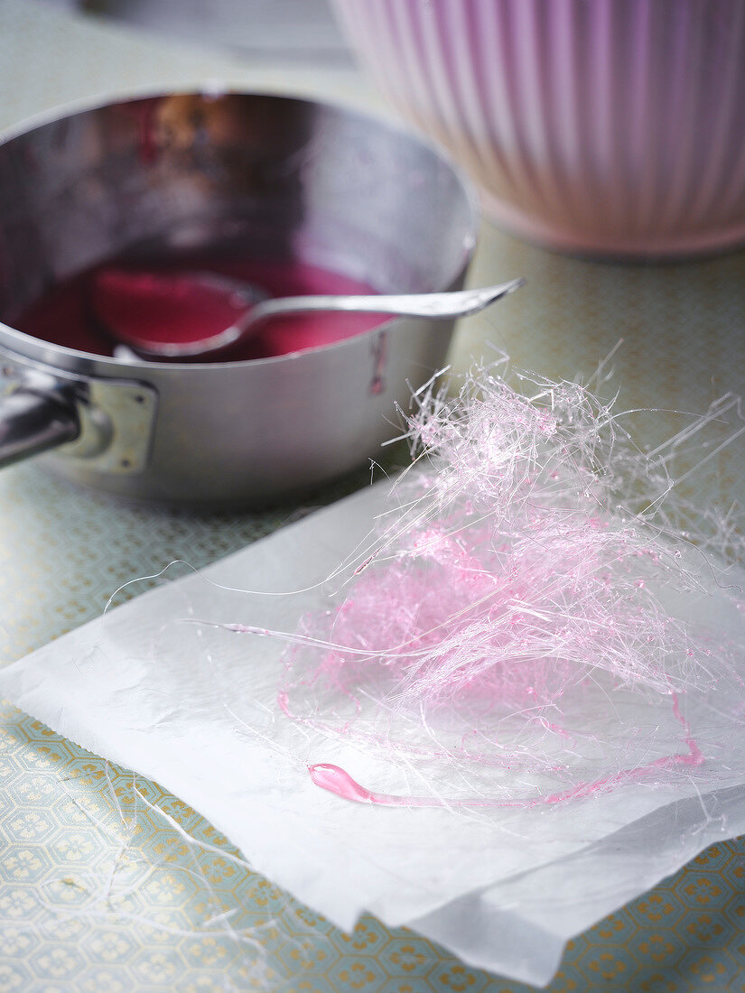 Pink sugar decorations