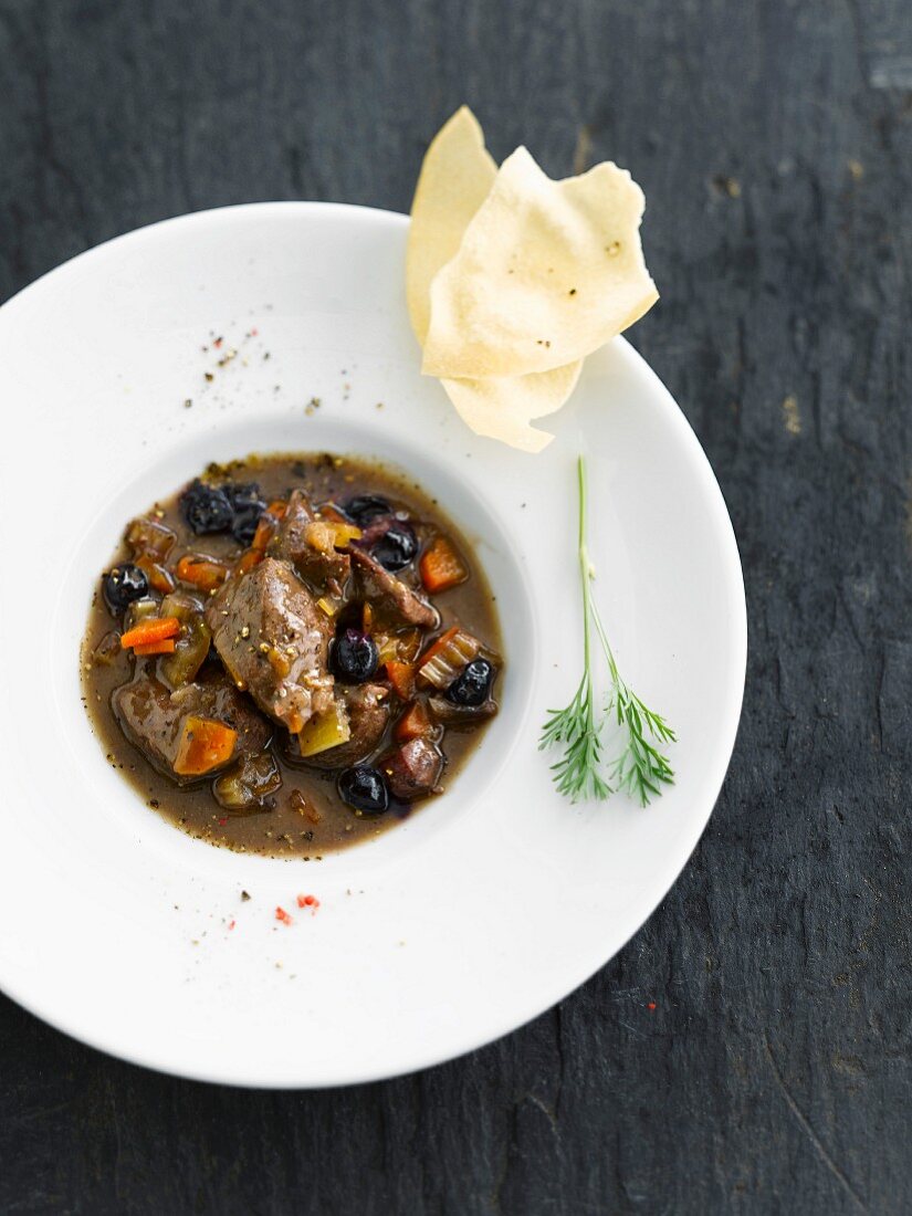 Beef and olive stew