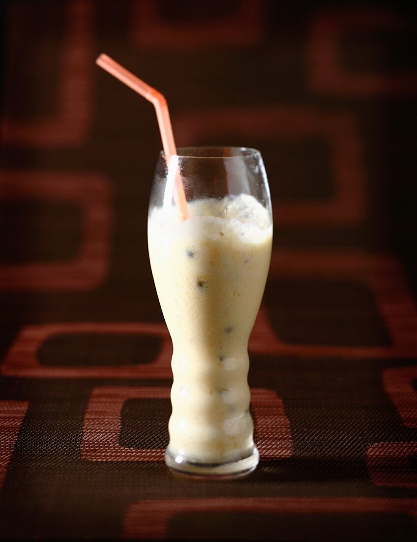 Vanilla-flavored pineapple and passionfruit smoothie