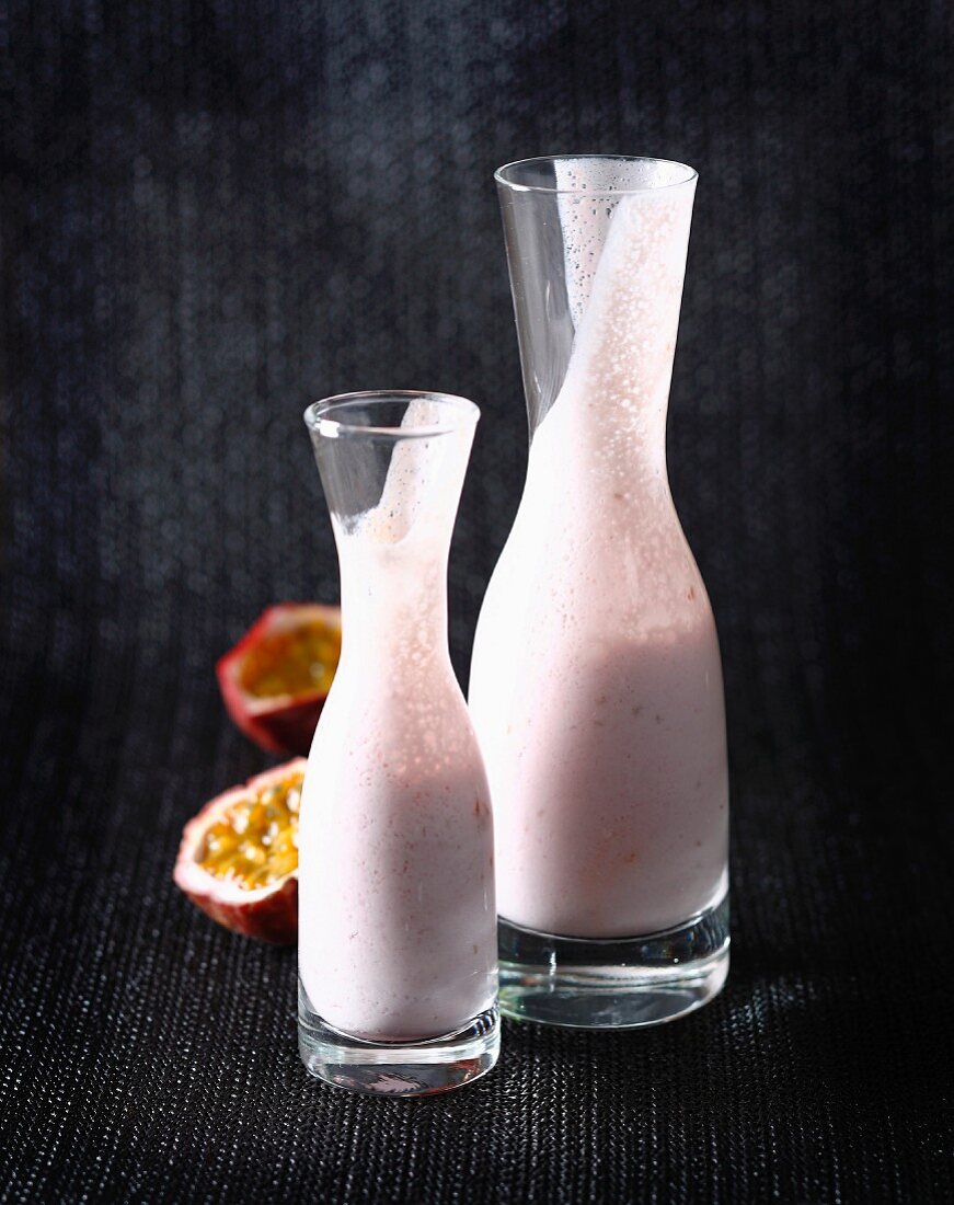 Raspberry and passionfruit smoothie