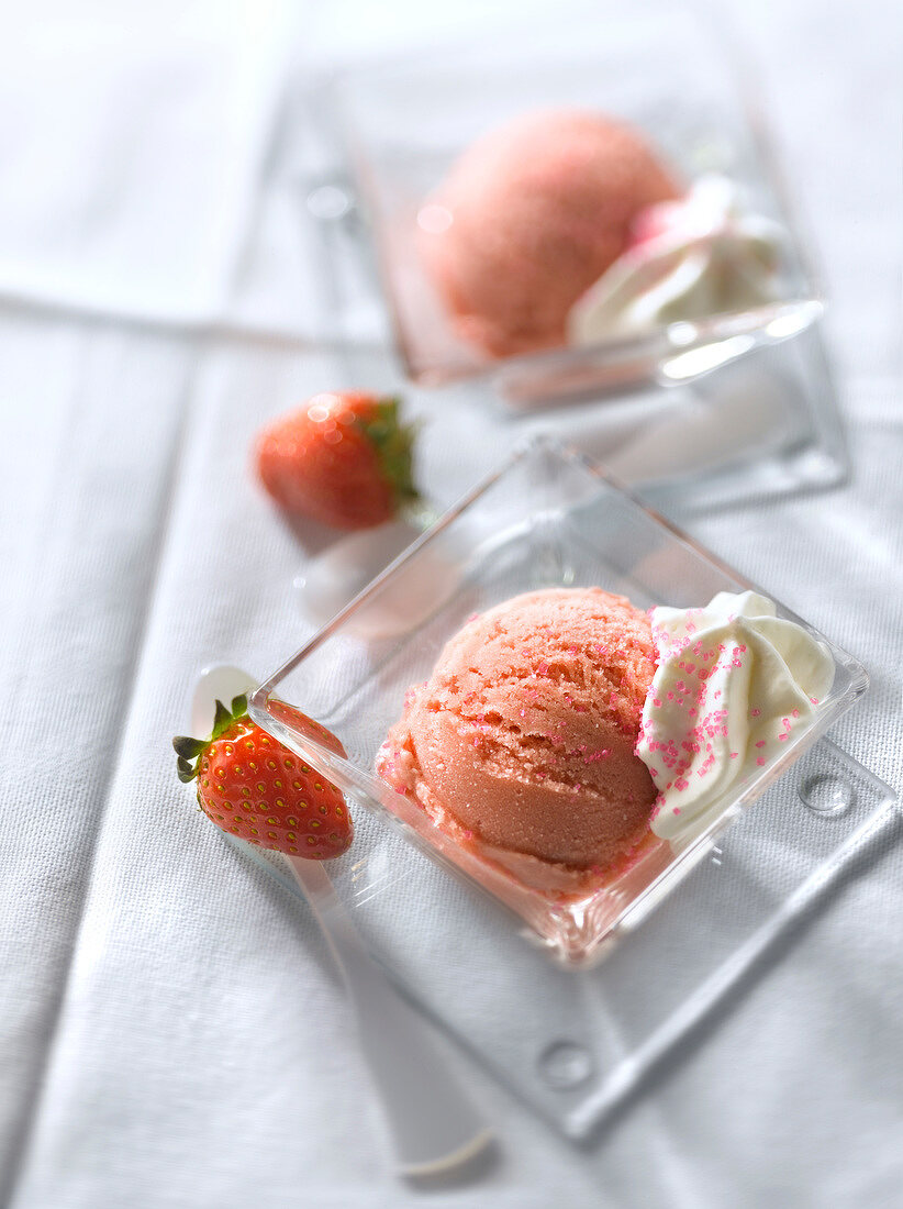 Homemade strawberry ice cream