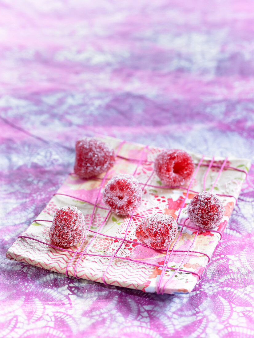 Raspberries with sugar