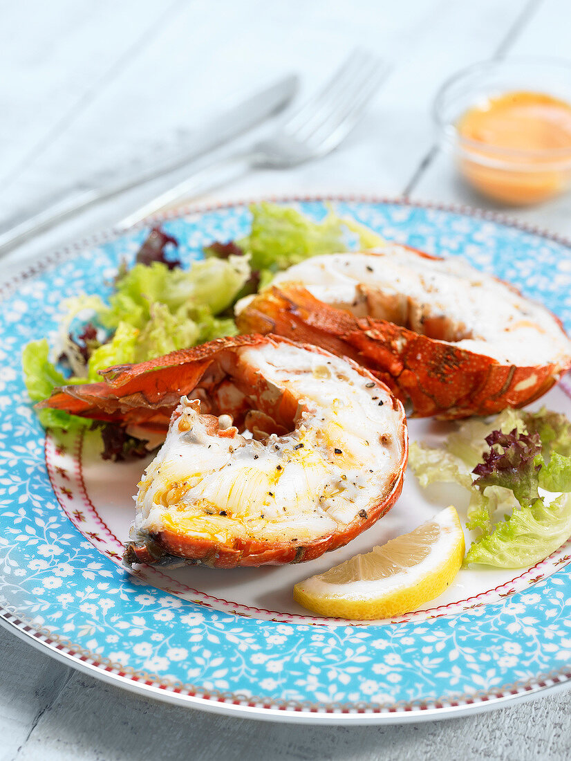 Cold spiny lobster with dressing