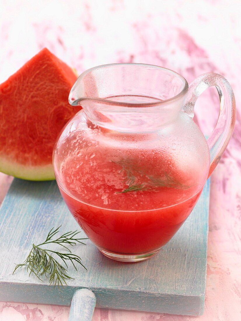 Watermelon and dill juice