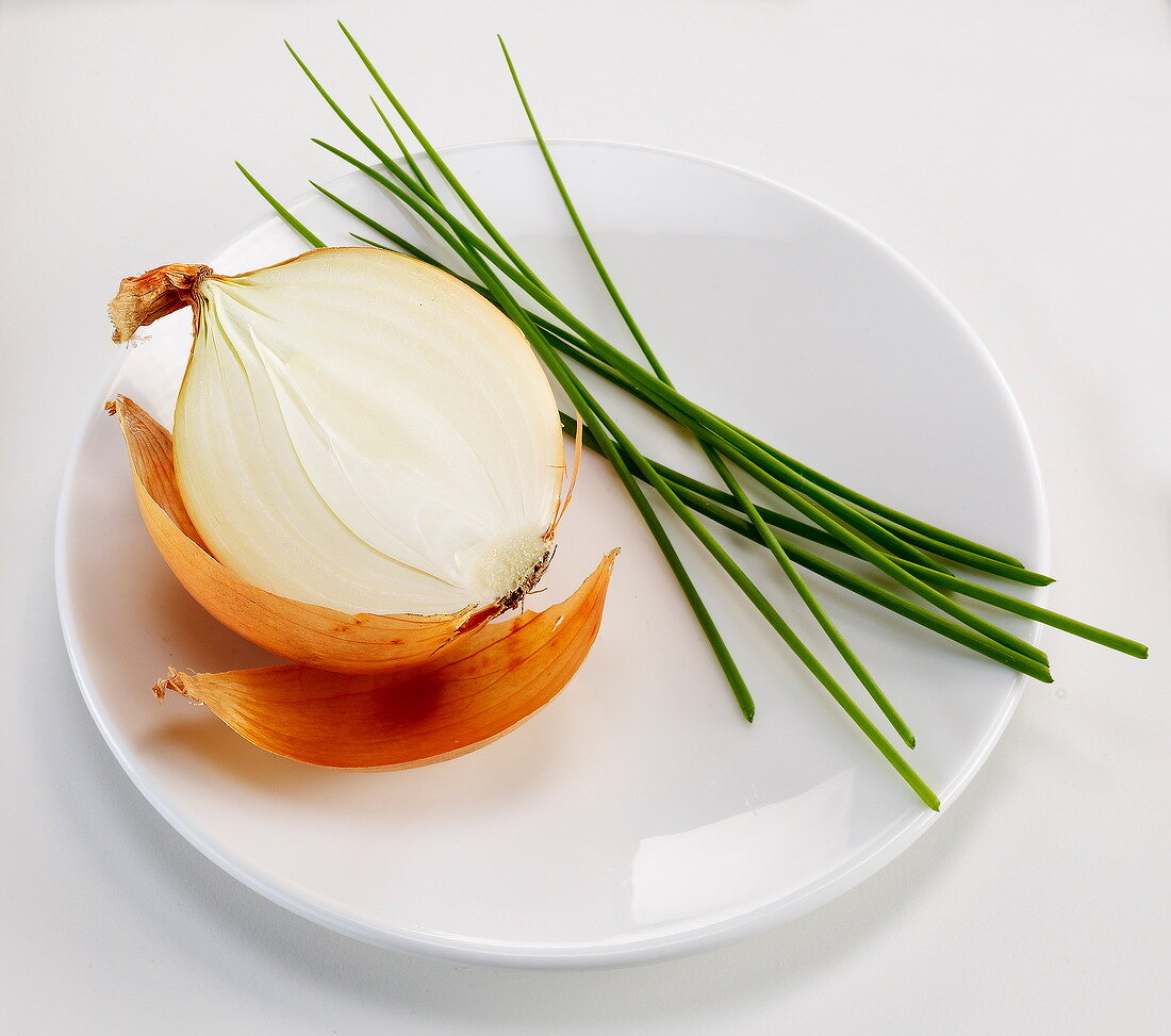 White onion and chives