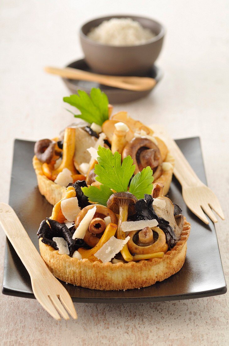Mushroom and parmesan tartlet
