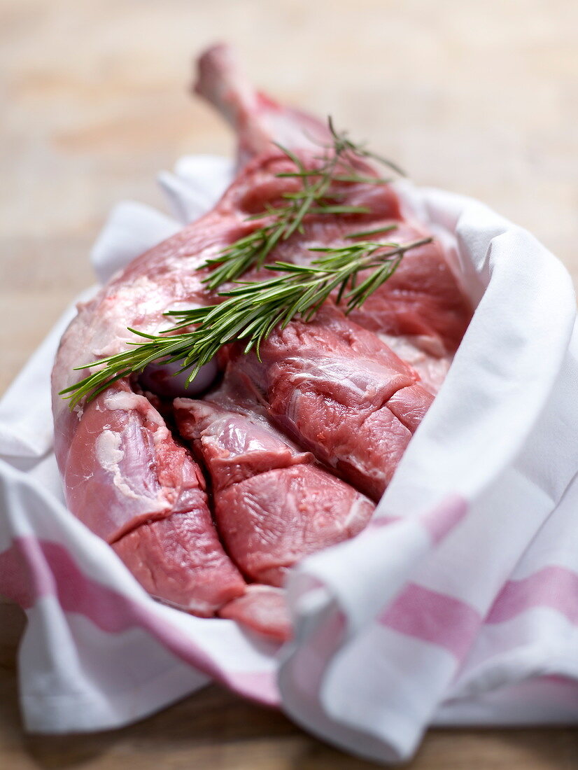 Raw shoulder of lamb