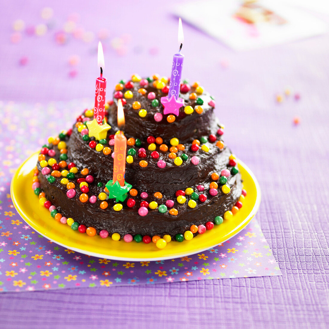 Chocolate and Smarties Birthday cake