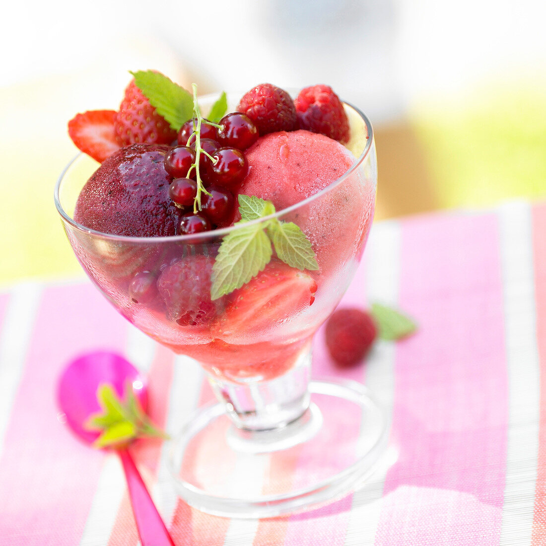 Summer fruit sorbets