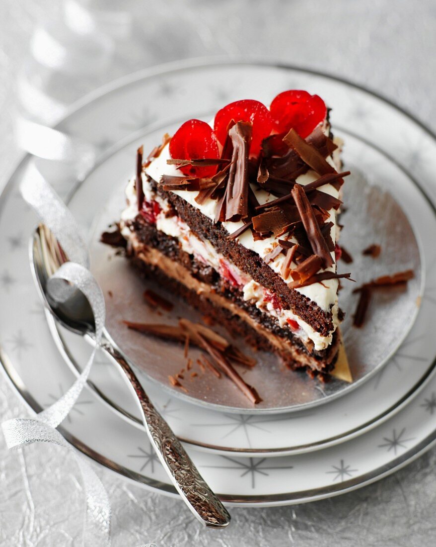 A slice of Black Forest gateau