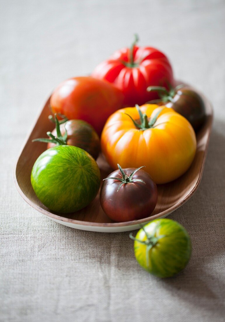 Assortment of multicolored tomatoes