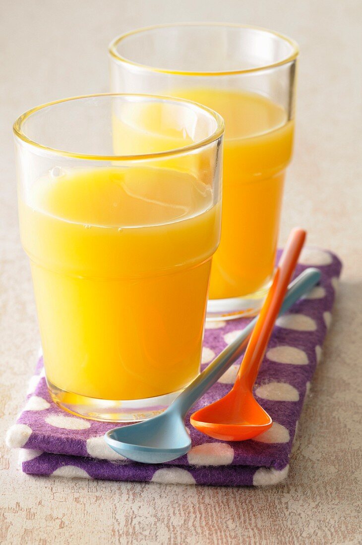 Glasses of orange juice