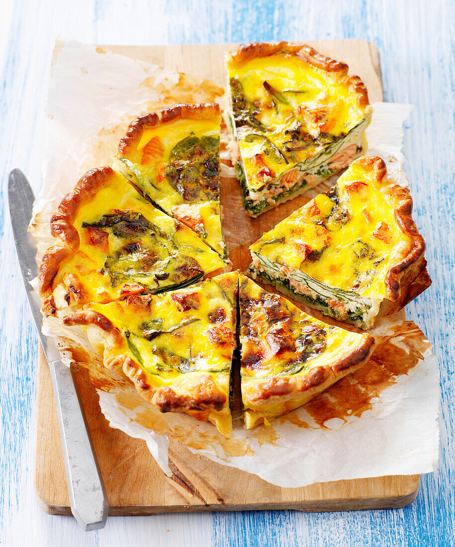 Spinat-Quiche mit Lachs