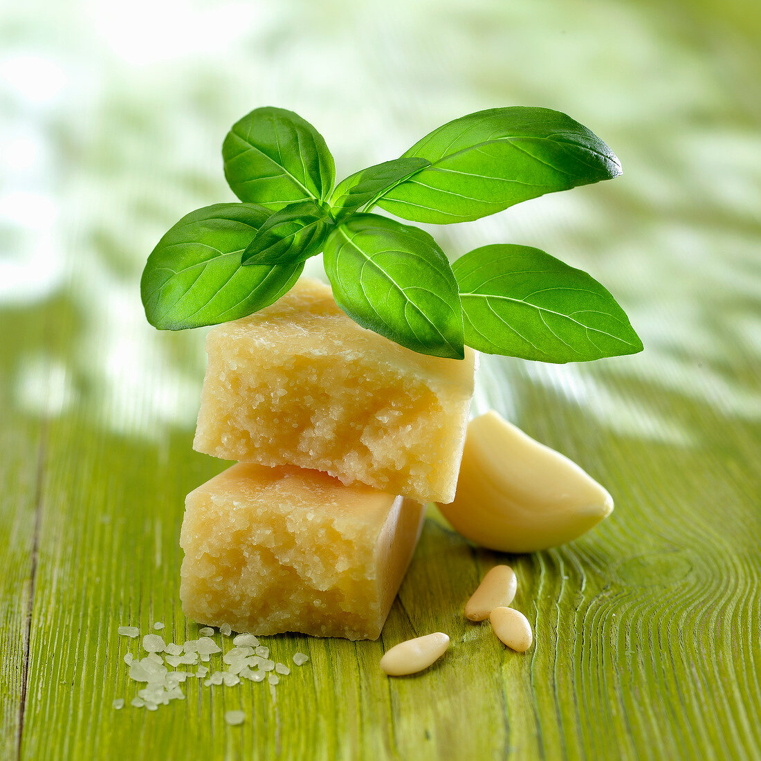 Basil, parmesan,garlic and pine nuts