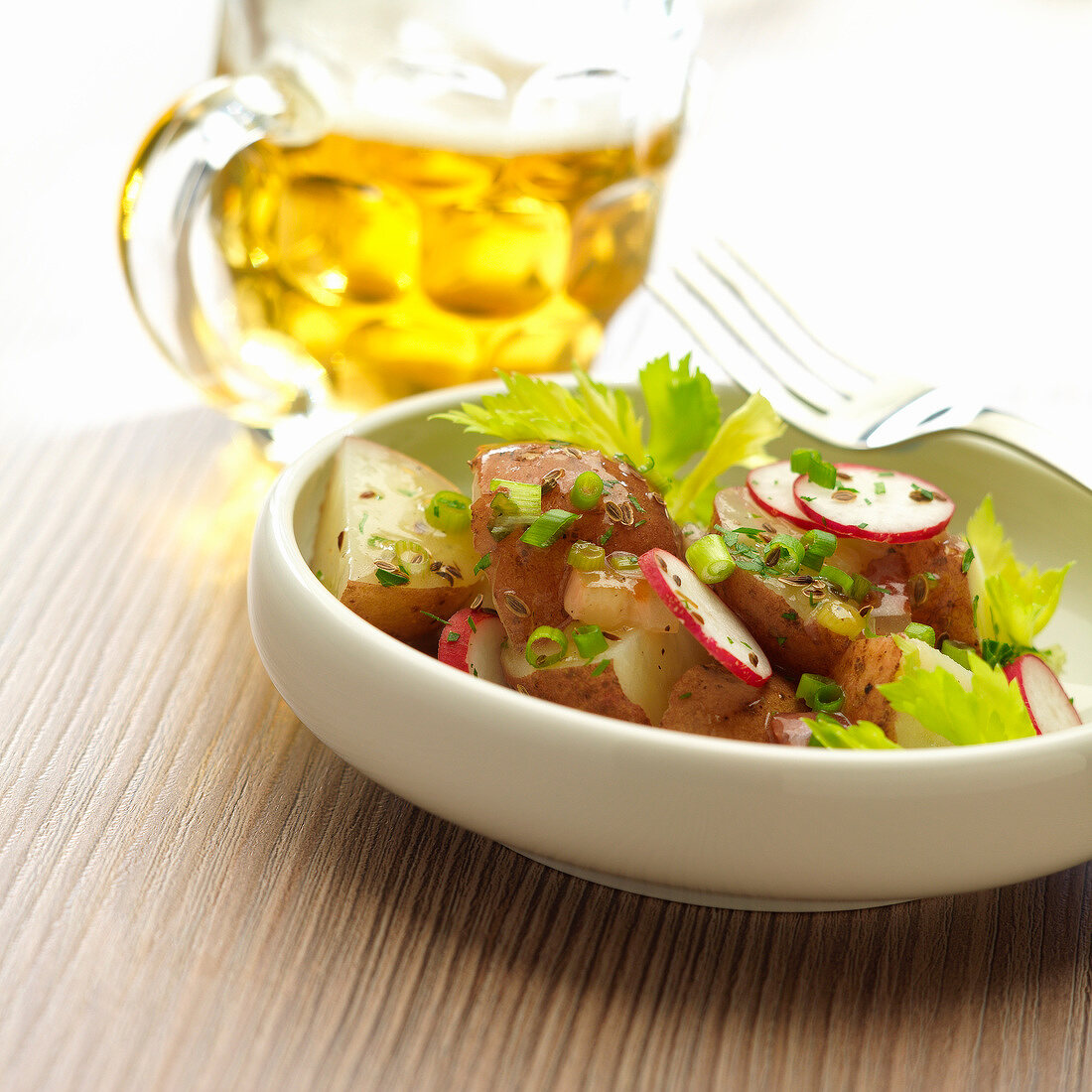 Potato,celery and radish salad