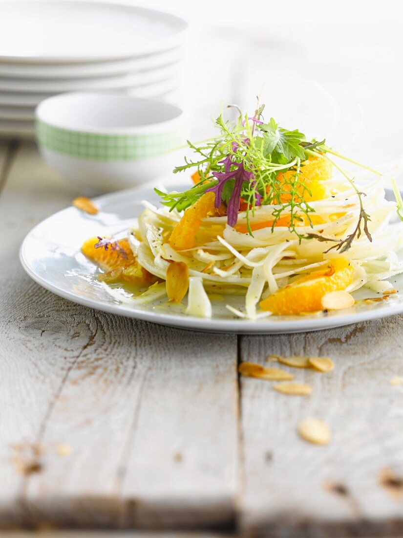 Fennel, orange and almond salad