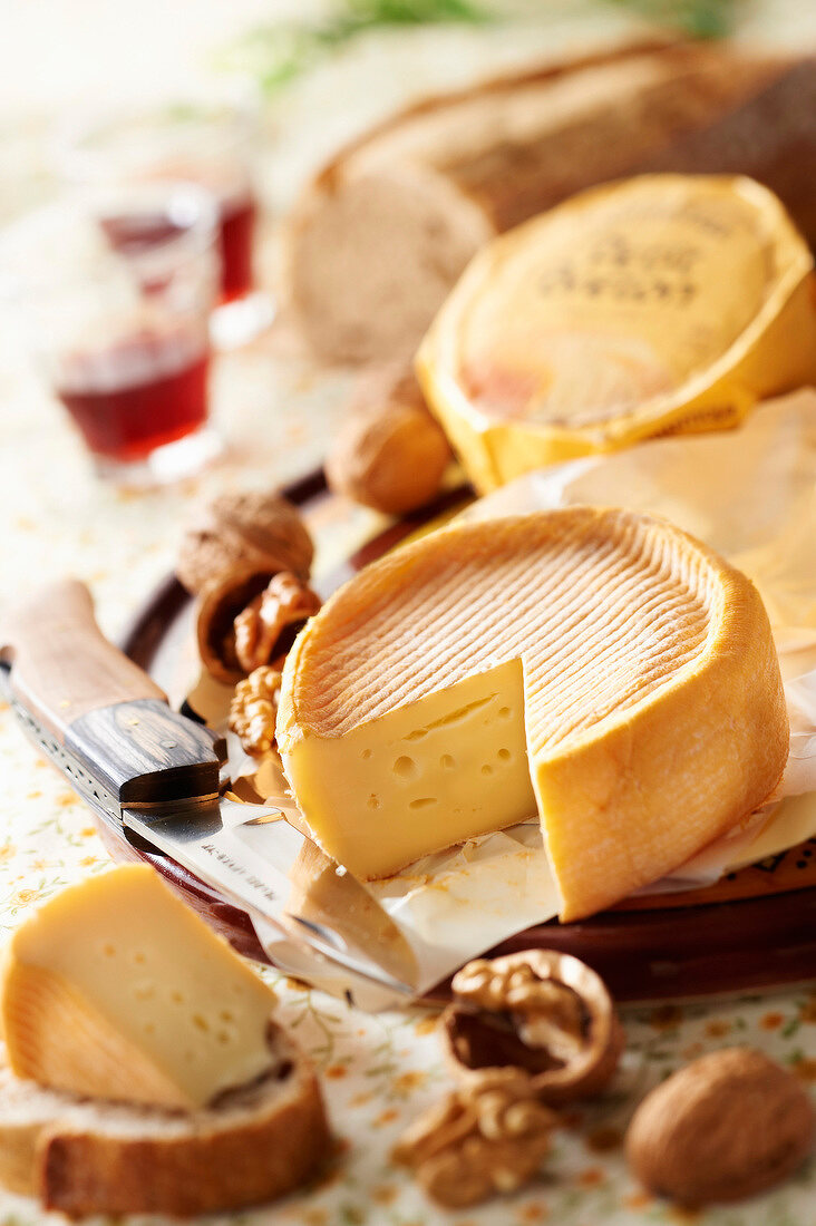 Petit Breton cheese with walnuts