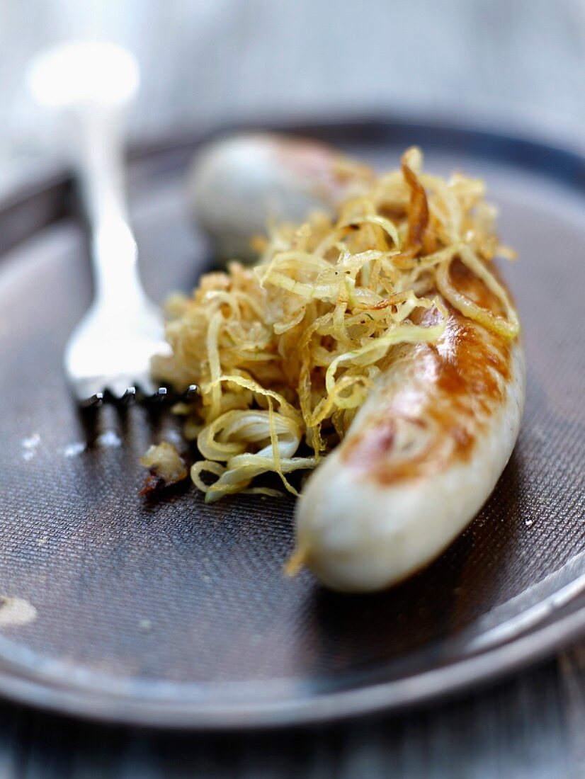 Sausages with cabbage chutney