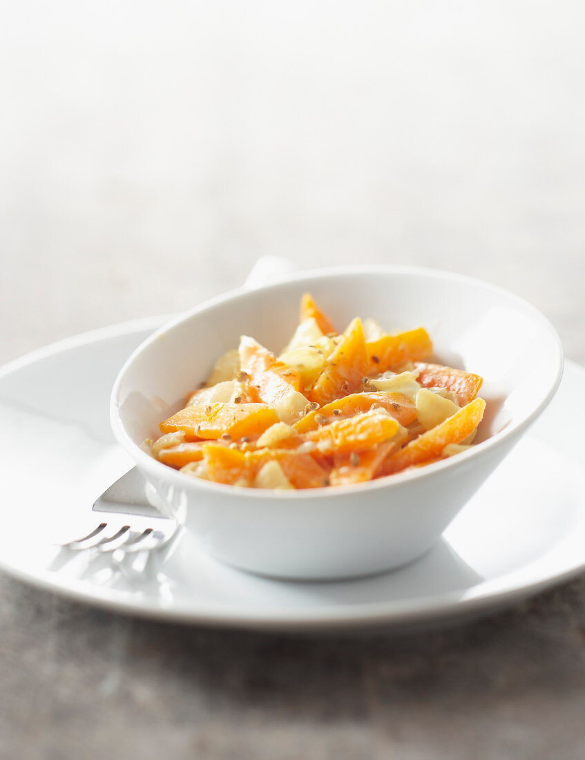 Carrots and parsnips with cream and cumin