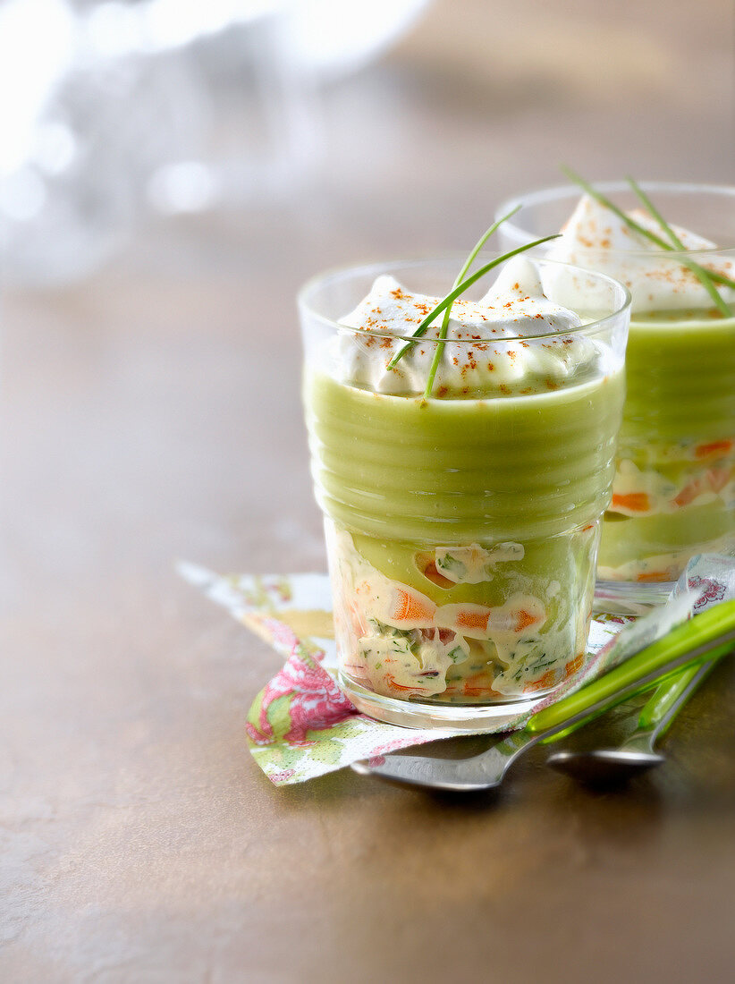 Shrimp,green asparagus and Espelette pepper cappuccino