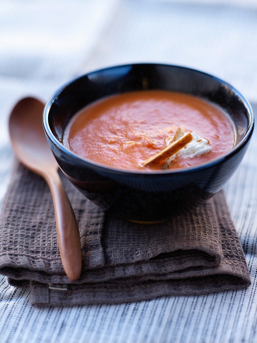 Carrot soup with rice