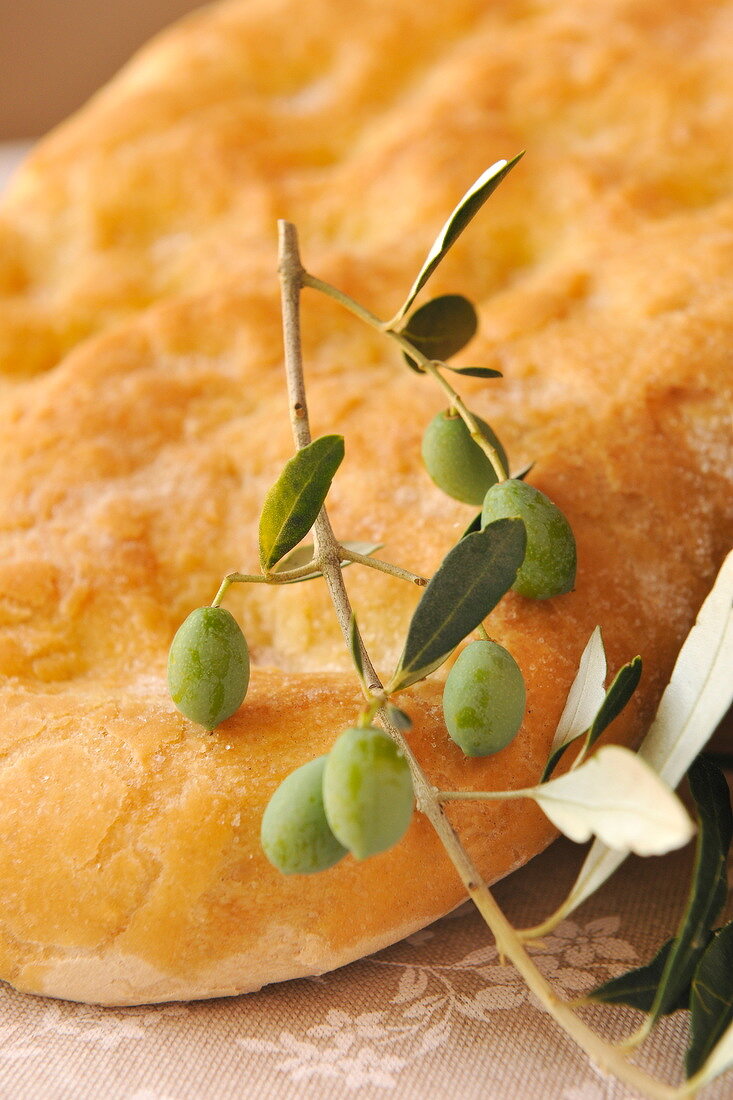 Focaccia and olives in Toscany