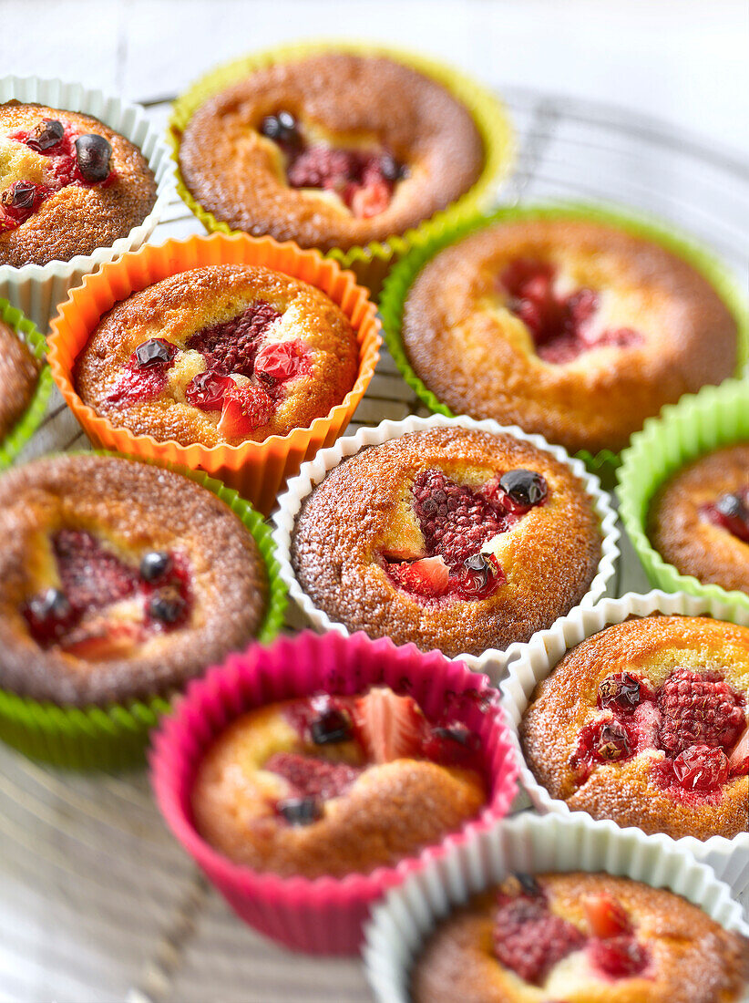 Cupcakes mit Frischkäse und Beeren